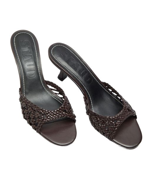 Staud Multicolor Hand-Knotted Leather Mules