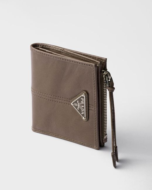 Prada Brown Small Leather Wallet for men