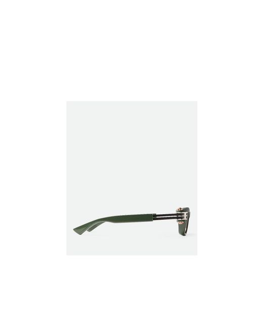 Bottega Veneta White Eyewear Bolt Squared Frame Sunglasses