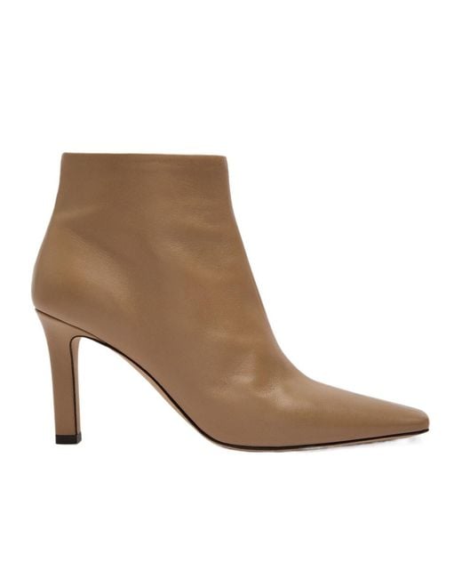 The Row Brown Carla 80 Leather Ankle Boots