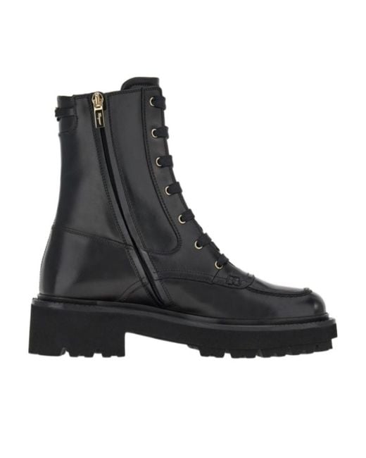 Ferragamo Black Lacing Ankle Boots