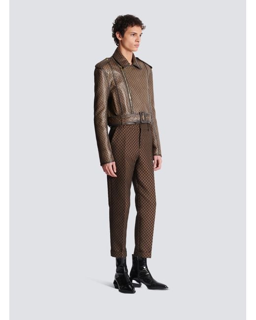 Balmain Gray Straight Casual Pants for men