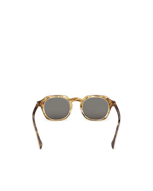 Zegna Metallic Geometric Frame Sunglasses for men
