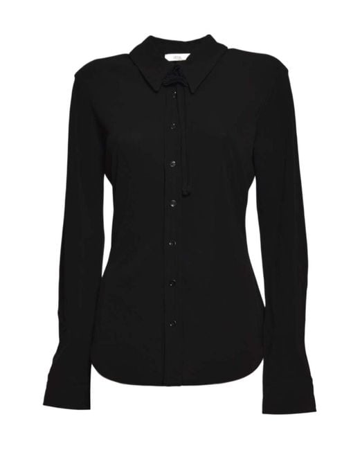 Lemaire Black Flower Detailed Long-Sleeved Shirt