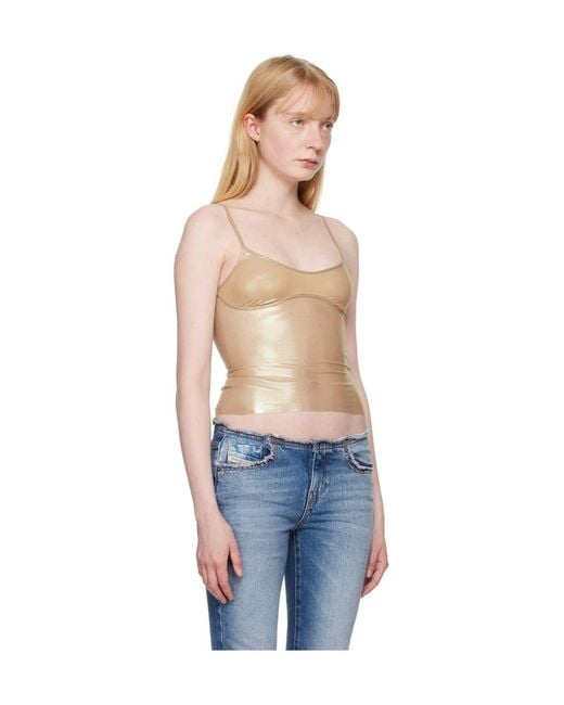 DIESEL Blue Low Round Neck Elastic Mesh Sling