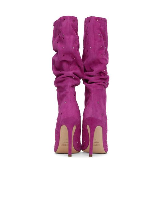 Paris Texas Purple Crystal Decorated Boots