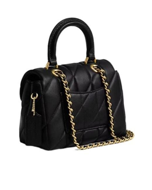 COACH Black Tabby Top Handle Bag With Quilting