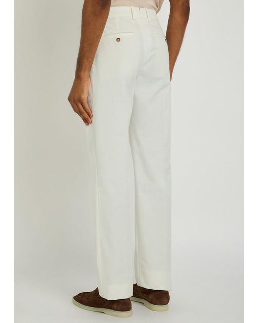 Tod's White Straight-Leg Cotton Trousers for men
