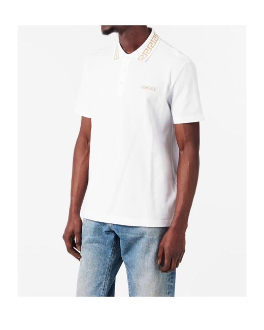 Versace White Greca Polo Sn00 for men