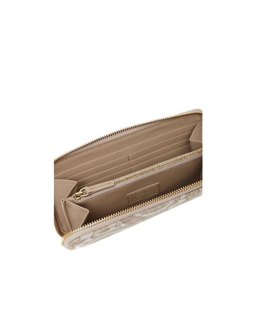 Versace White Logo-Embroidered Zip-Up Wallet