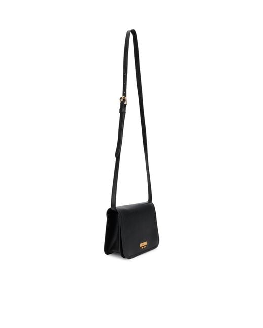 Moschino White Logo Flap Shoulder Bag