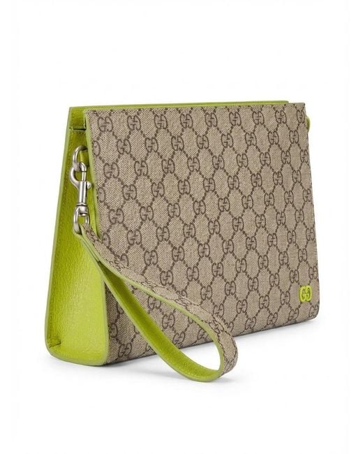 Gucci Small Gg Canvas Clutch Bag in Natural for Men | Lyst