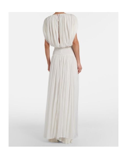 TOVE White Lyla Draped Jersey Gown