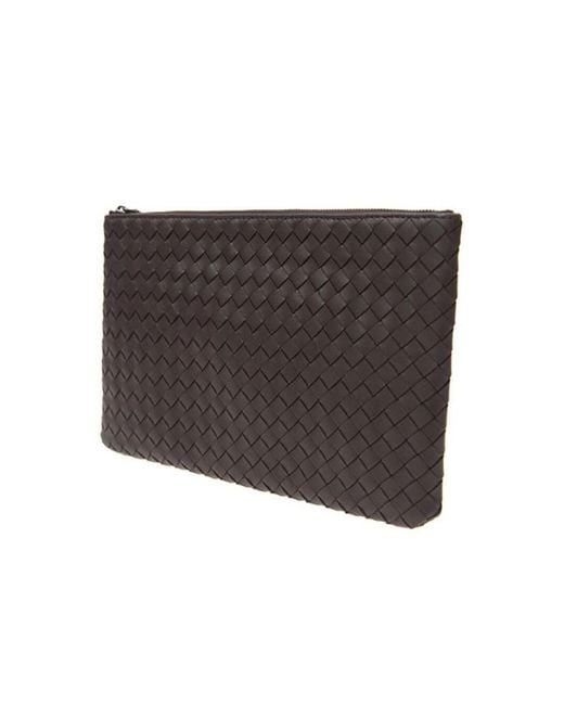 Bottega Veneta Black Medium Woven Clutch