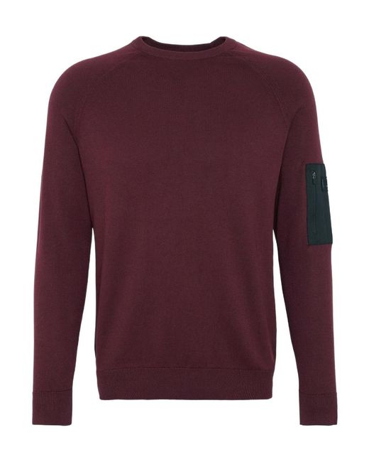 Barbour Purple Crew Neck Sweater for men