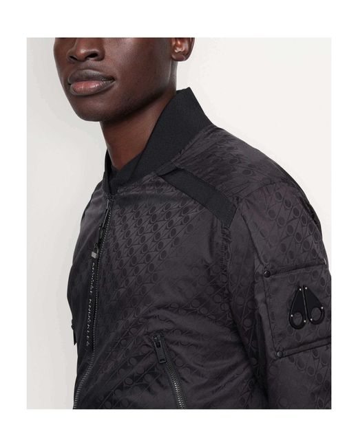 Moose Knuckles Black Courville Zip-Up Bomber Jacket for men