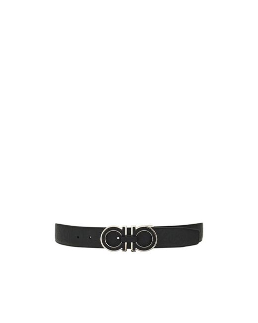 Ferragamo White Reversible And Adjustable Gancini Belt for men