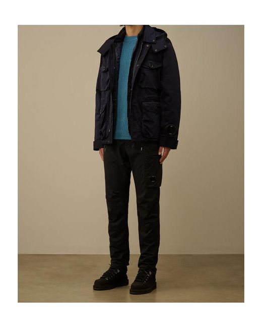 C P Company Blue Micro Kei Hooded Jacket for men