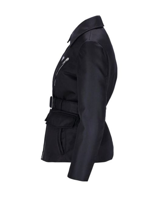 Prada Black Triangle-Logo Padded Jacket