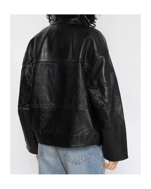 Soeur Blue Leather Jacket