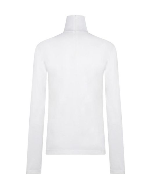 Dolce & Gabbana White Logo High-Neck T-Shirt for men