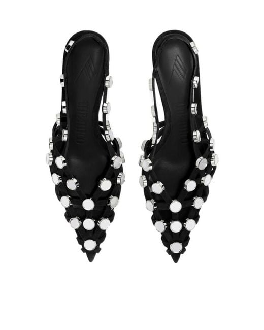 The Attico Black Grid Slingback Shoes