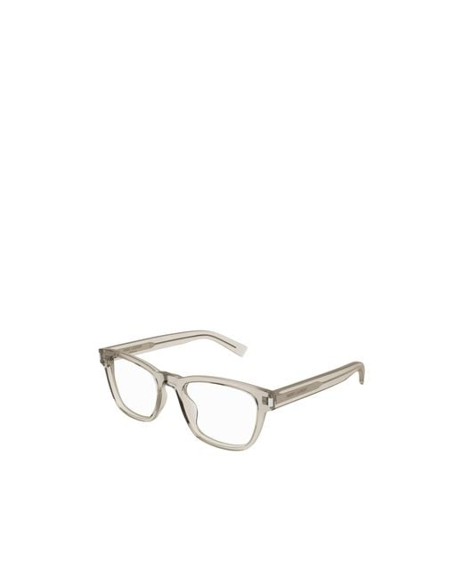 Saint Laurent Metallic Eyewear Square Frame Glasses for men