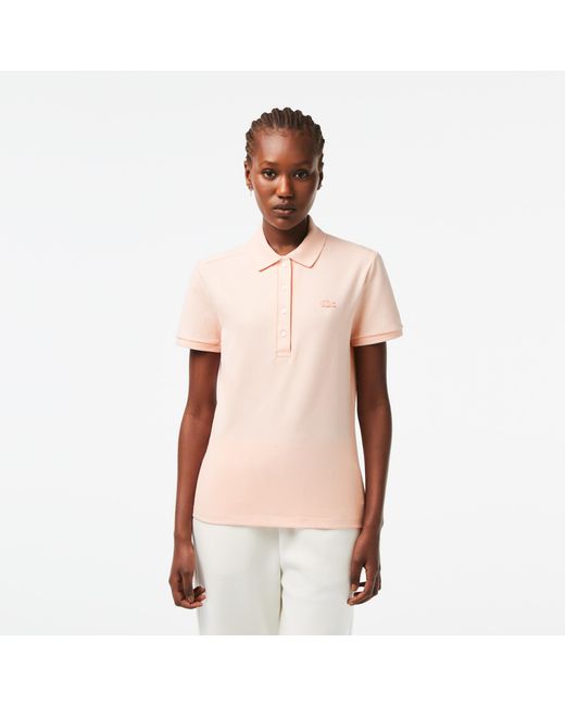 Lacoste Pink L.12.D Slim Fit Stretch Mini Piqué Polo Shirt
