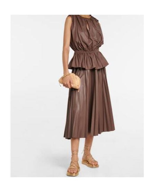 Altuzarra Brown Baldur Pleated Peplum Top