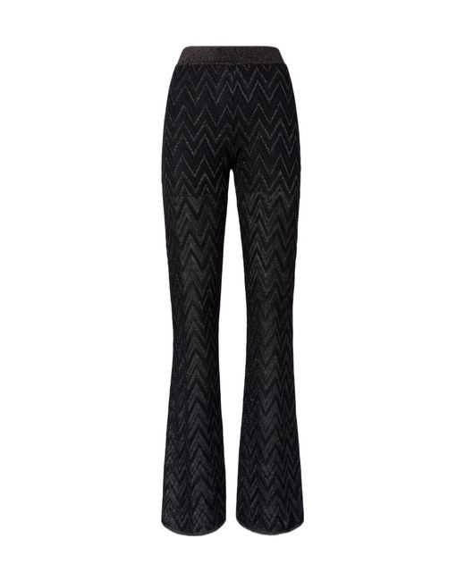 Missoni Black Zigzag Wide-Leg Trousers