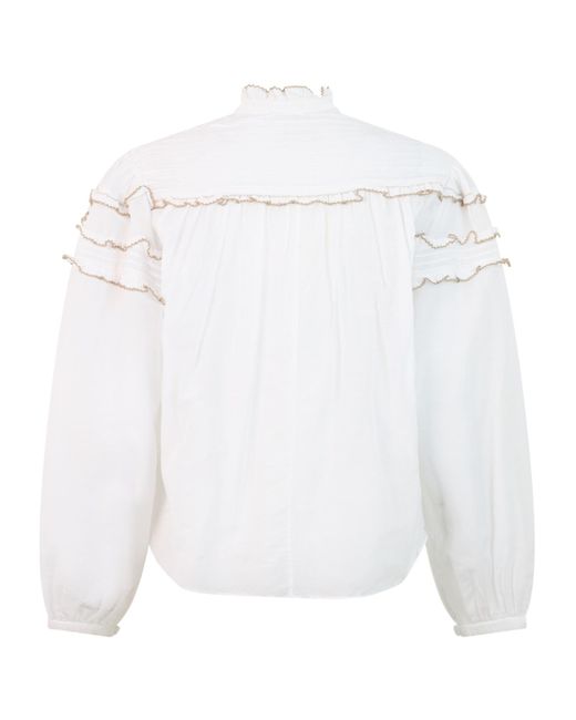 Isabel Marant White Isabel Marant Étoile Ruffled Button-Front Blouse