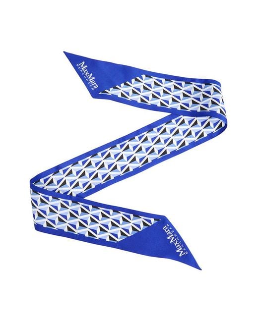 Max Mara Blue Pattern Scarf