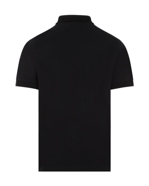 Stone Island Black Compass-Patch Short-Sleeved Polo Shirt for men