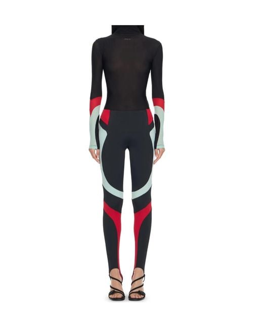 Off-White c/o Virgil Abloh Red Color Block Leggings