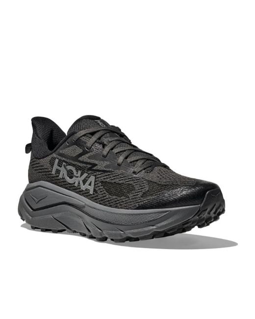 Hoka One One Black Challenger 8 Logo-Print Mesh Sneakers