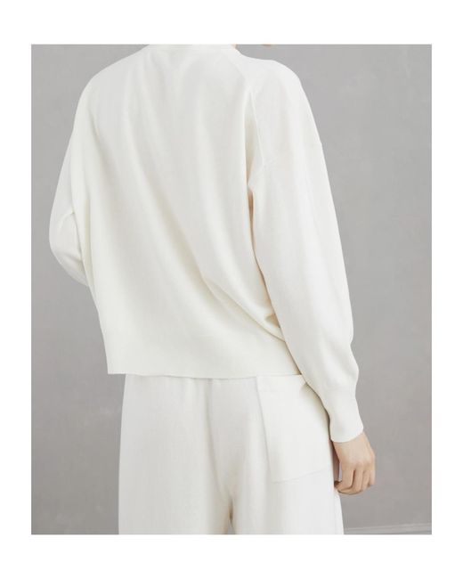 Brunello Cucinelli White Embellished Knit Jumper