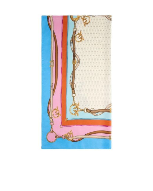 Pinko White Limbo Graphic Printed Scarf
