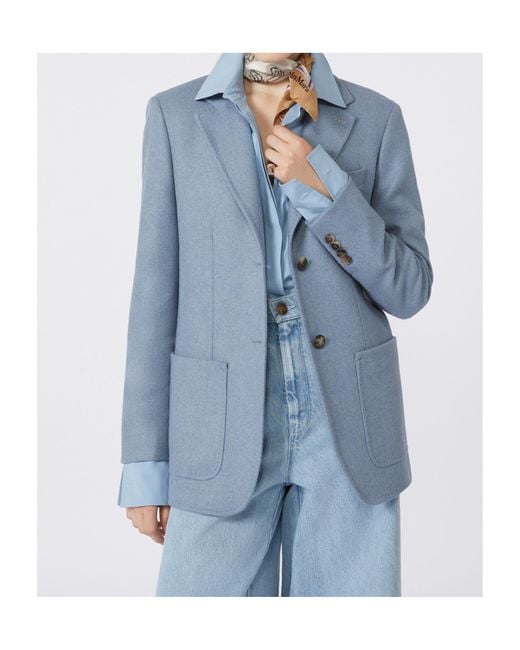 Max Mara Blue Single-Breasted Blazer