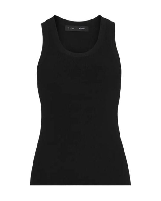 Proenza Schouler Black Matte Knitted Tank Top