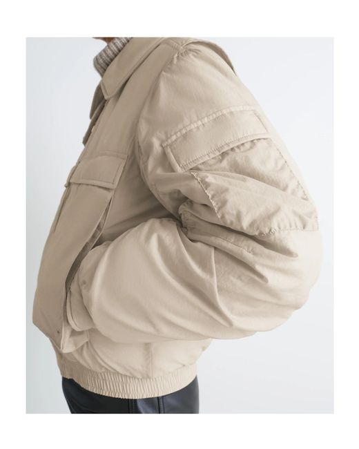 Lemaire Natural Detachable-Collar Zip-Up Puffer Jacket
