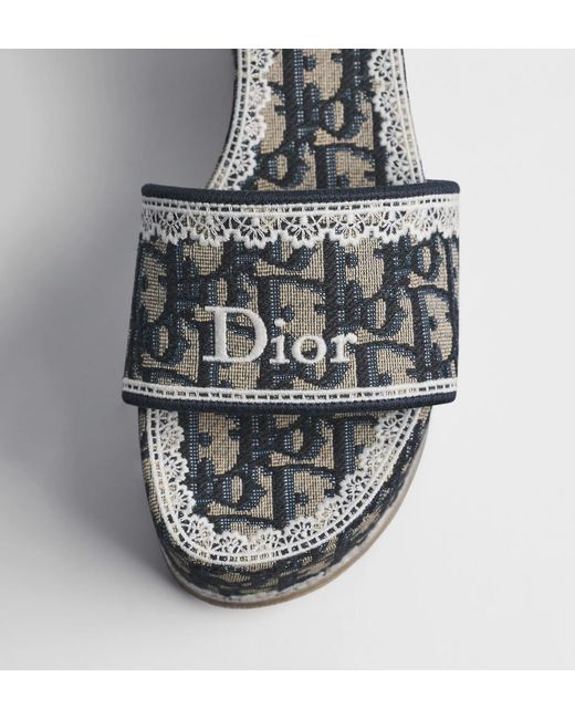 Dior Black Dentelle Wedge Sandal