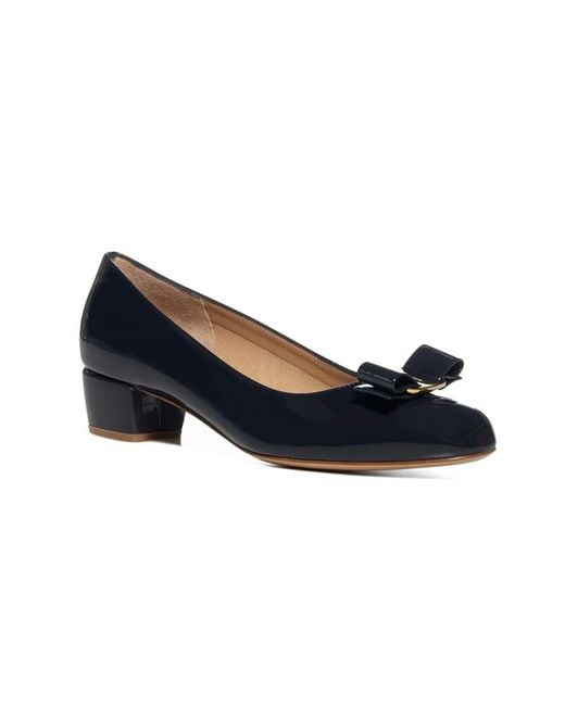 Ferragamo Blue Vara 1 Patent Pumps