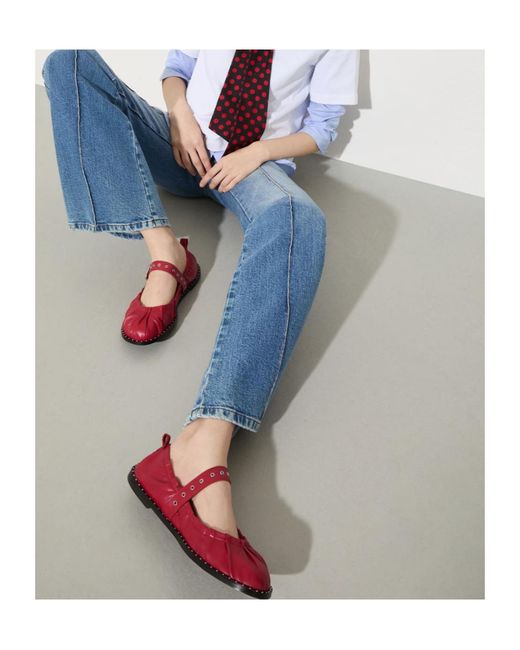 MAX&Co. Red Round Toe Ballet Shoes