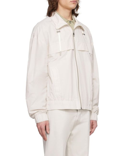 AMI White Zip-Up Lightweight Jacket for men