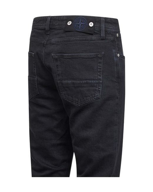 Stone Island Blue Logo Patch Slim-Fit Jeans for men