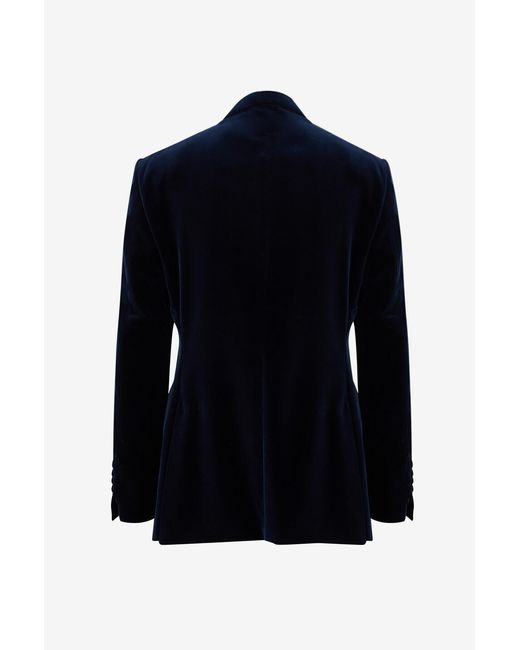 Tom Ford Blue Long-Sleeved Suit Jacket for men