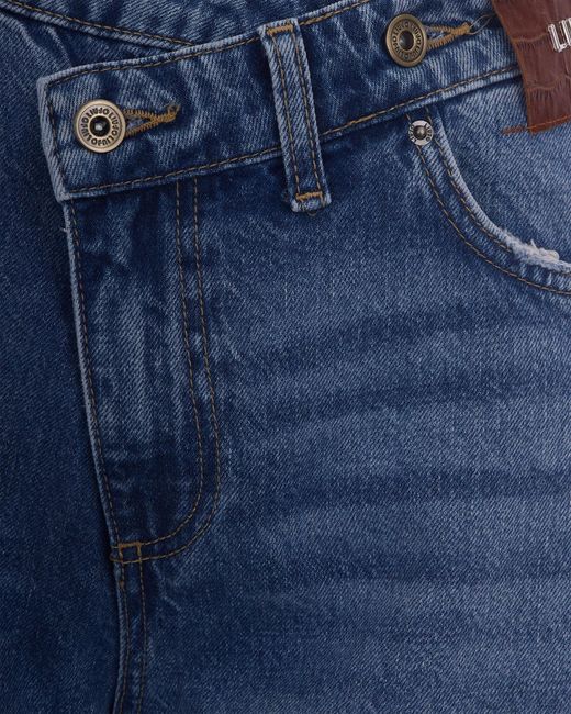 Liu Jo Blue Logo Patch Wide Leg Jeans