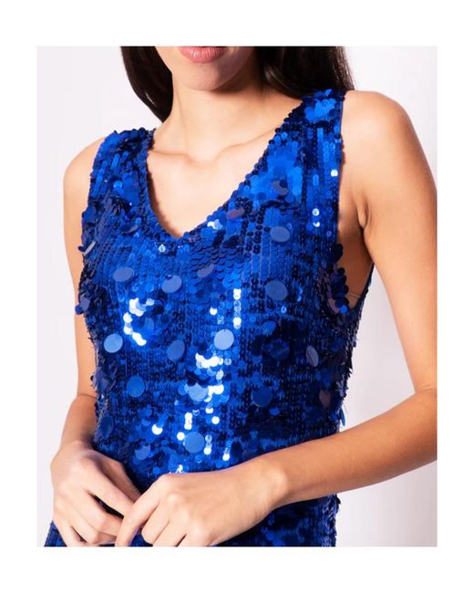 P.A.R.O.S.H. Blue P.A.R.O..H. Guilty Sequin Embellished Mini Dress