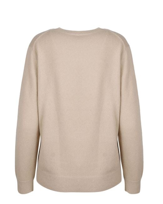 Vince Natural V-Neck Boxy Knitted Sweater