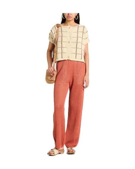 Brunello Cucinelli Red Straight-Leg Elastic Waist Trousers